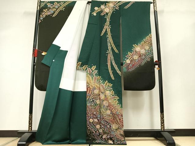 平和屋着物●豪華振袖 絞り 辻が花 暈し染め 金彩 正絹 逸品 AABM3849fy