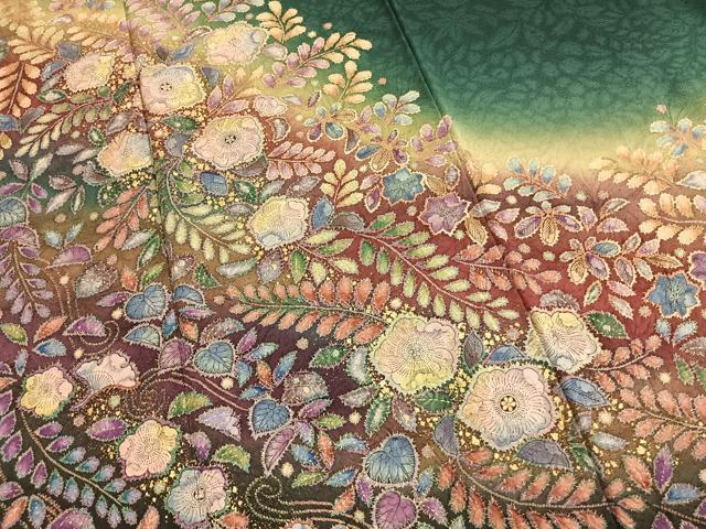 平和屋着物●豪華振袖 絞り 辻が花 暈し染め 金彩 正絹 逸品 AABM3849fy