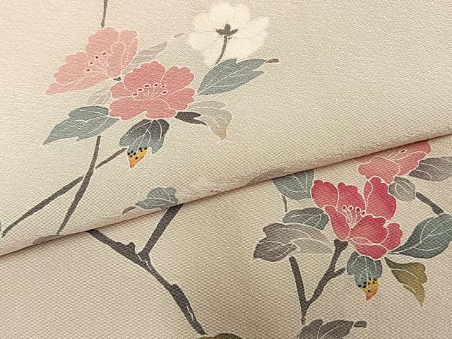 平和屋着物●訪問着 友禅 作家物 枝花文 暈し染め 正絹 逸品 AABM3854fy