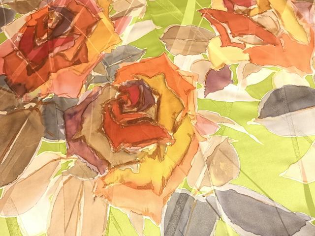 平和屋着物●豪華振袖 作家物 手描き 草花文 正絹 逸品 AABM3856fy