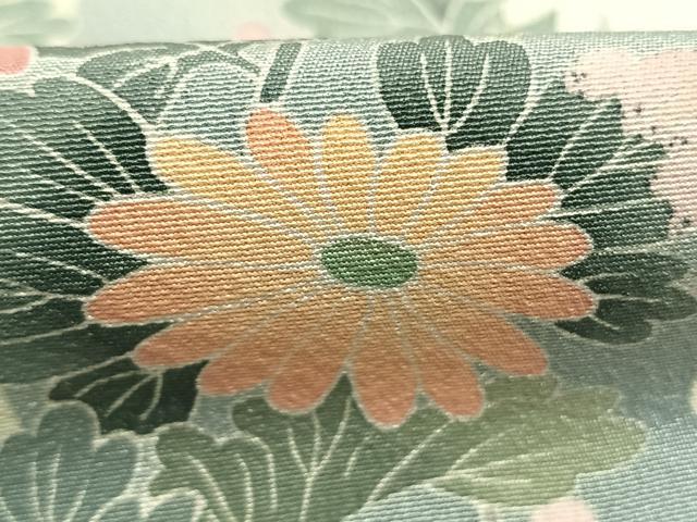 平和屋着物●十日町友禅作家 一梗 訪問着 草花文 暈し染め 正絹 逸品 AABM3858fy