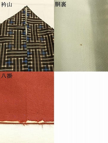 平和屋着物●本場大島紬 龍郷絣 秋名バラ 正絹 逸品 AABM3868fy