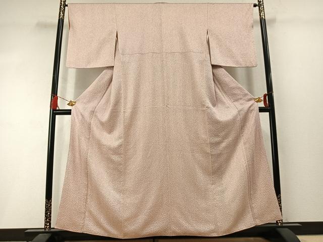 平和屋着物●名門 藤娘きぬたや・総絞り(杢目絞り) 小紋 正絹 逸品 AABM3871fy