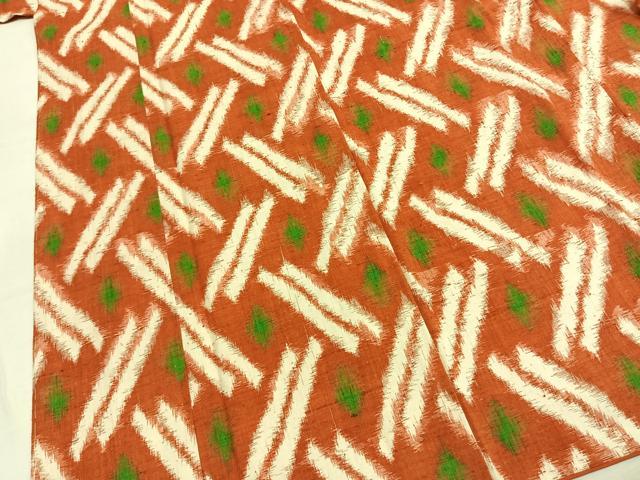 平和屋着物●銀座 志ま亀 紬 幾何学文様 たとう紙付き 正絹 逸品 未使用 AABM3874fy