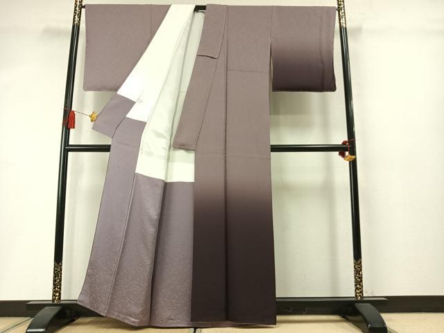 平和屋着物●訪問着 お召地 黄金糸 花唐草文 暈し染め 正絹 逸品 未使用 AABM3898fy