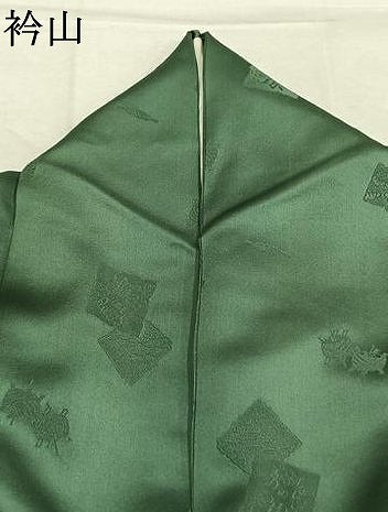平和屋着物●上質な色無地 糸巻 色紙重ね地紋 老竹色 正絹 逸品 AABM3915fy
