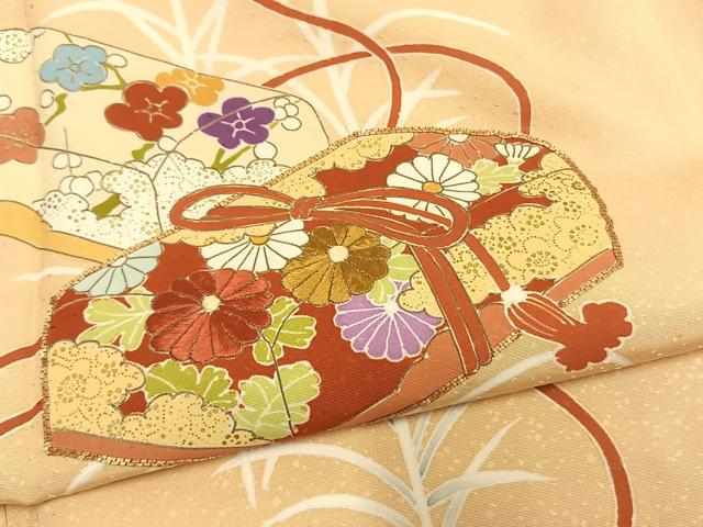 平和屋着物●創業460年・千總 訪問着 駒刺繍 文箱花文 金彩 正絹 逸品 未使用 AABM3920fy
