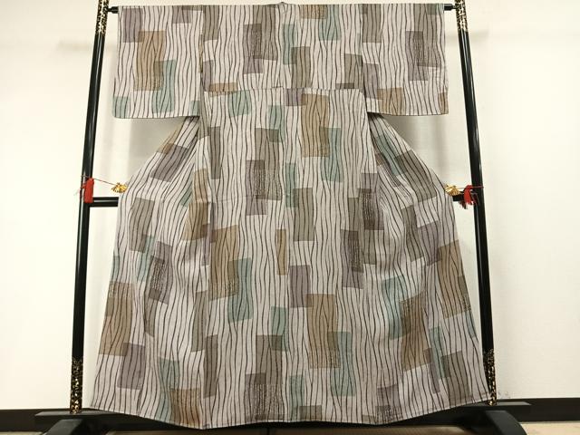 平和屋着物●上質な小紋 色紙重ね文 正絹 逸品 未使用 AABM3931fy