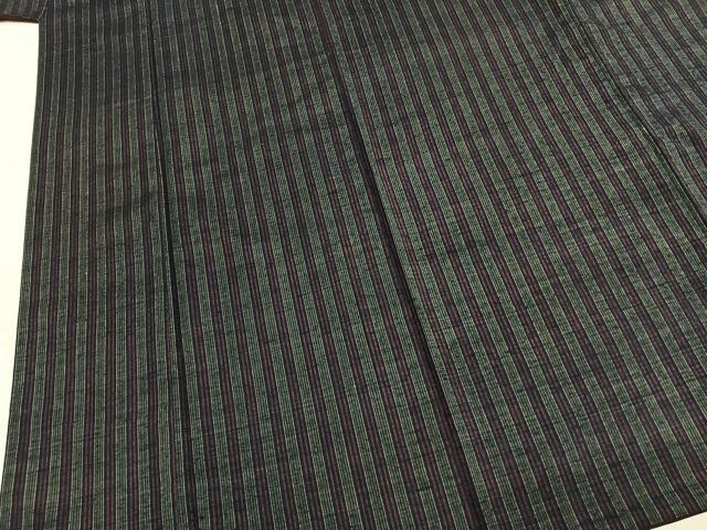 平和屋着物●上質な紬 縞 正絹 逸品 AABM3941fy