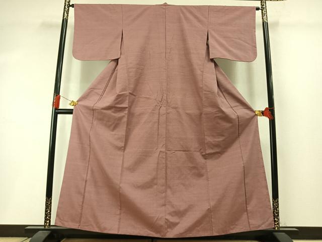 平和屋着物●結城紬 色無地 鴇浅葱色 正絹 逸品 AABM3944fy