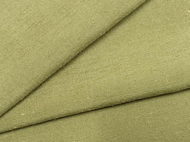平和屋着物●結城紬 色無地 柳茶色 正絹 逸品 AABM3946fy