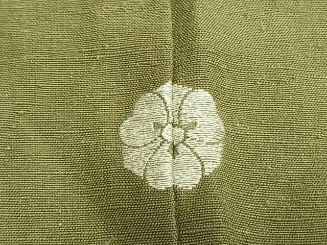 平和屋着物●結城紬 色無地 柳茶色 正絹 逸品 AABM3946fy