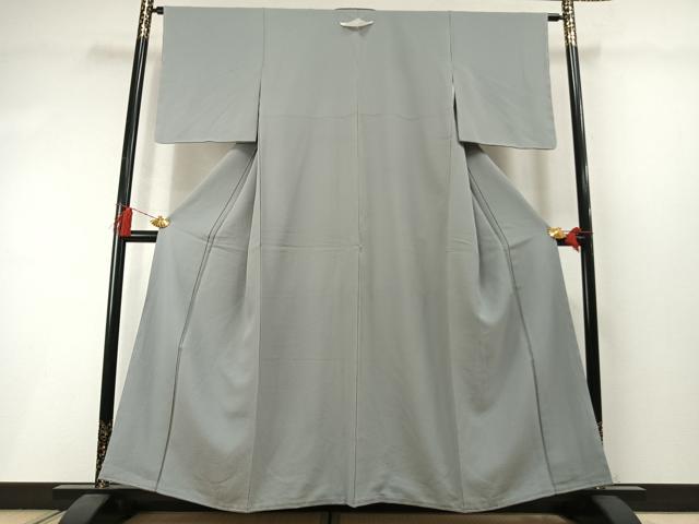 平和屋着物●上質な色無地 灰青色 正絹 逸品 未使用 AABM3949fy