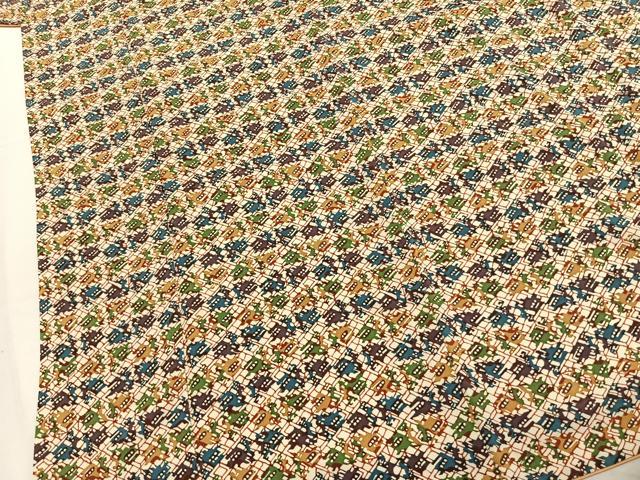 平和屋着物●上質な小紋 型染め 幾何学文様 正絹 逸品 AABM3955fy