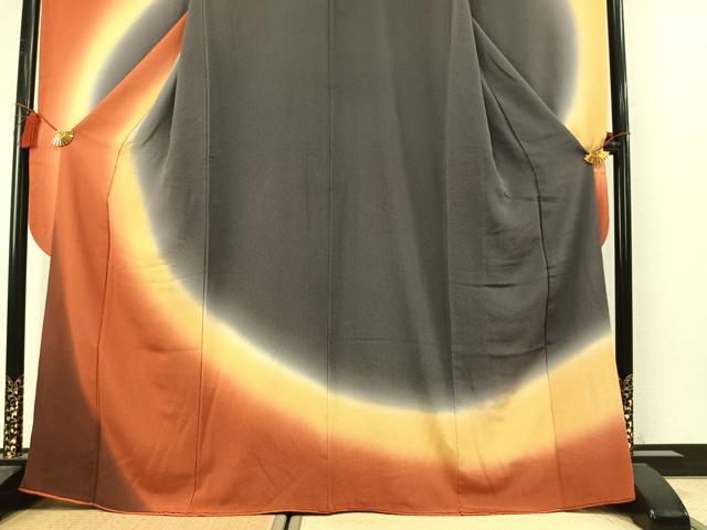 平和屋着物●豪華振袖 霞文 暈し染め 鬼しぼ縮緬 正絹 逸品 AABM3958fy