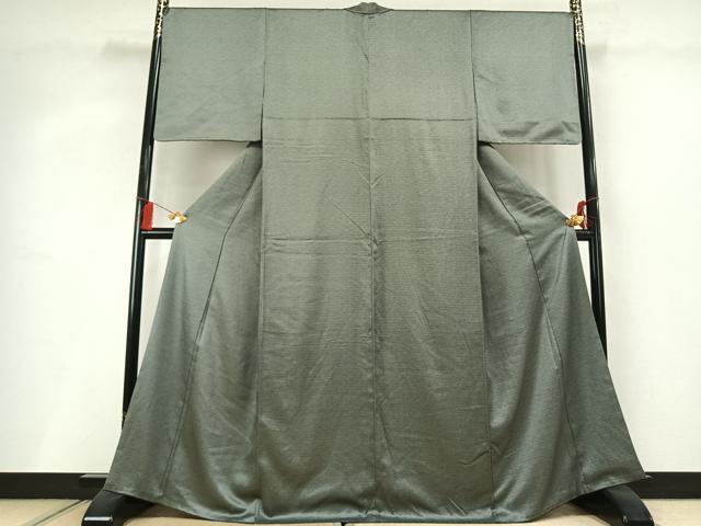 平和屋着物●江戸小紋 鮫小紋柄 黒地 正絹 逸品 AABM3969fy