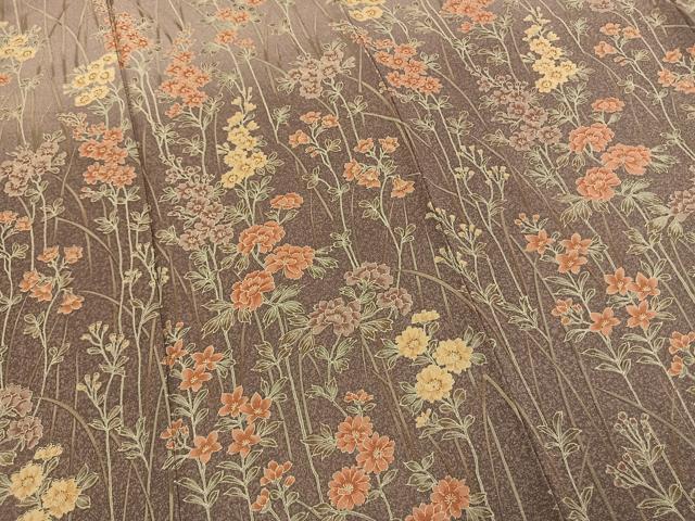 平和屋着物●訪問着 草花文 暈し染め ロング丈 正絹 逸品 未使用 AABM3970fy