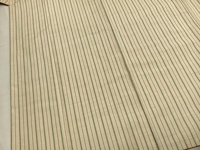 平和屋着物●上質な紬 縞 正絹 逸品 AABM3977fy