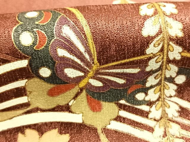 平和屋着物●訪問着 花蝶松文 暈し染め 金彩 正絹 逸品 AABM3978fy