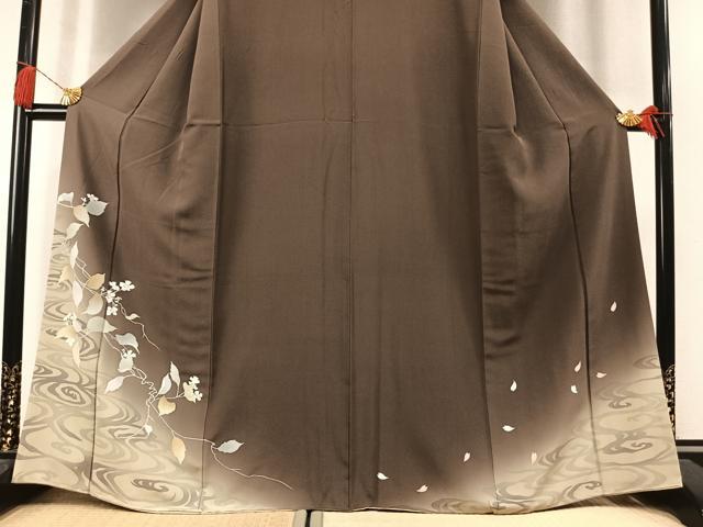 平和屋着物●訪問着 枝桜文 暈し染め 金彩 やまと誂製 正絹 逸品 AABM3992fy