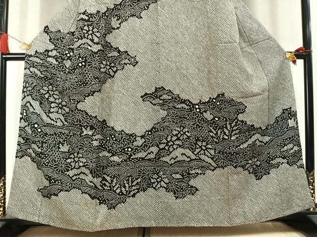 平和屋着物●訪問着 総絞り 松竹梅 黒地 正絹 逸品 未使用 AABM3998fy