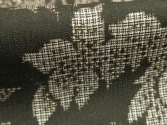 平和屋着物●本場大島紬 割り込み絣 草花文 正絹 逸品 AABM4004fy