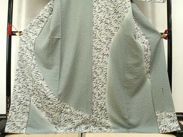 平和屋着物●京の染師 塩貝能教 訪問着 矢羽文 金通し地 正絹 逸品 AABM4009fy