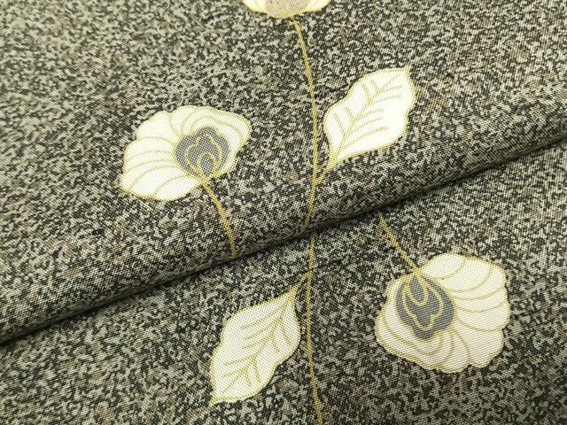 平和屋着物●本場染大島紬 草花文 正絹 逸品 AABM4010fy