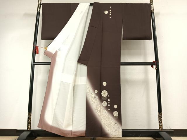 平和屋着物●訪問着 吉祥花文 暈し染め 金彩 正絹 逸品 AABM4017fy