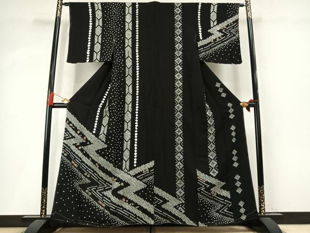 平和屋着物●中国三大刺繍 相良刺繍 訪問着 絞り 宝尽くし 金糸 正絹 逸品 未使用 AABM4020fy
