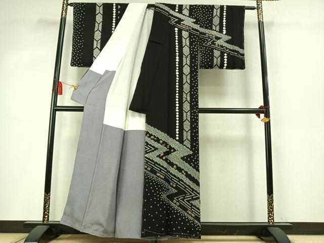 平和屋着物●中国三大刺繍 相良刺繍 訪問着 絞り 宝尽くし 金糸 正絹 逸品 未使用 AABM4020fy