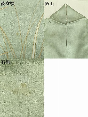 平和屋着物●訪問着 刺繍 舞蝶草葉文 金糸 金彩 やまと誂製 正絹 逸品 AABM4039fy