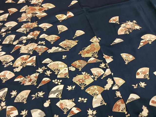 平和屋着物●訪問着 扇面花文 金彩 正絹 逸品 未使用 AABM4045fy