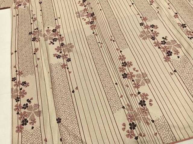 平和屋着物●小紋 舞桜間道 洗える着物 AABM4048fy