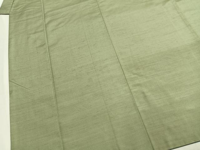 平和屋着物●男性 紬 アンサンブル 色無地 柳茶色 正絹 逸品 AABM4051fy