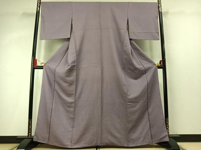平和屋着物●上質な色無地 紋意匠 浅紫色 正絹 逸品 AABM4060fy