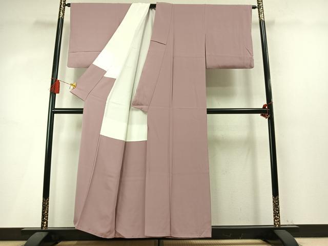 平和屋着物●植田正輝 色無地 薄柿色 正絹 逸品 AABM4064fy