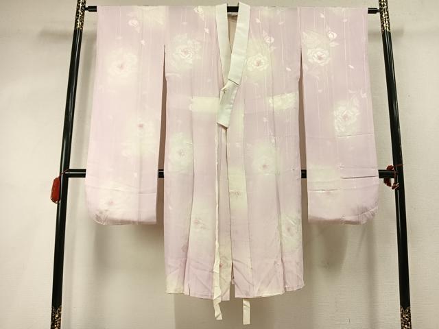 平和屋着物●振袖用長襦袢 無双仕立て 草花地紋 暈し染め 正絹 逸品 AABM4066fy