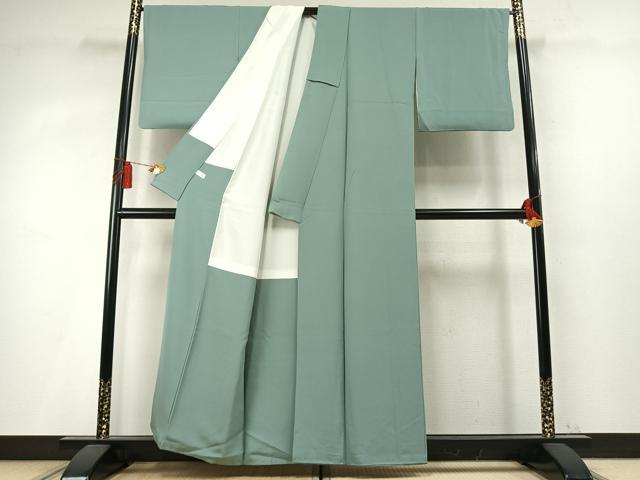 平和屋着物●上質な色無地 薄青色 正絹 逸品 AABM4068fy