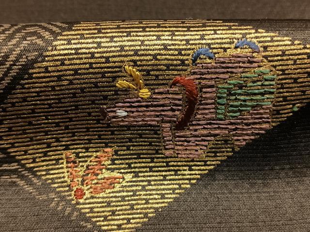 平和屋着物●訪問着 刺繍 色紙玩具文 金銀彩 正絹 逸品 AABM4074fy