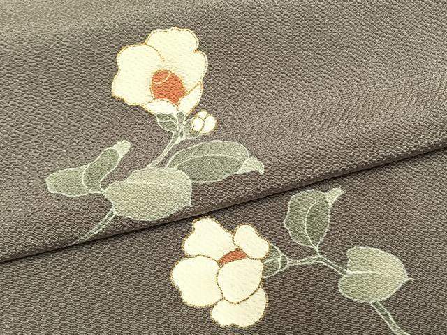 平和屋着物●訪問着 駒刺繍 枝花文 金彩 鬼しぼ縮緬 正絹 逸品 未使用 AABM4081fy