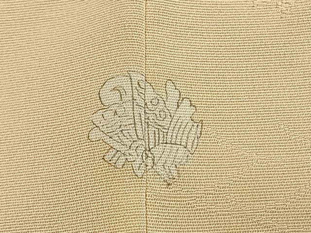 平和屋着物●上質な色無地 流水雲取り花地紋 蜂蜜色 正絹 逸品 AABM4086fy