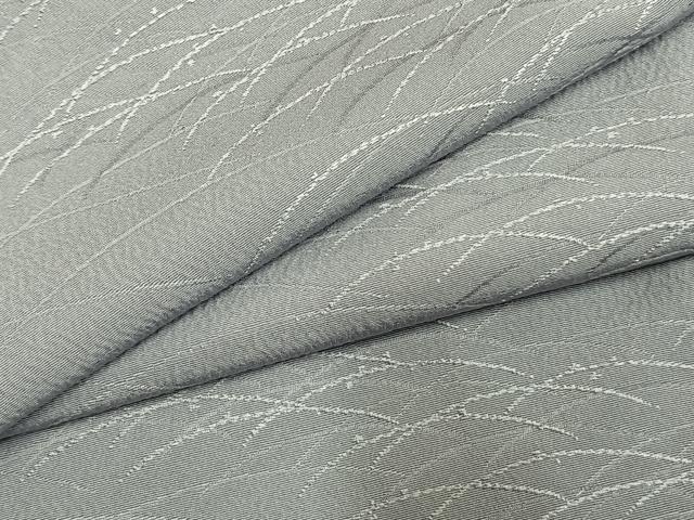 平和屋着物●上質な色無地 露芝地紋 灰青色 正絹 逸品 AABM4088fy