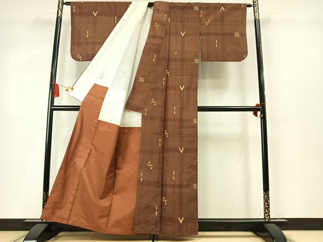 平和屋着物●上質な紬 琉球絣文 正絹 逸品 AABM4094fy