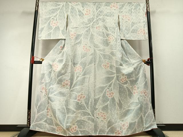 平和屋着物●上質な小紋 総絞り 草花文 暈し染め 正絹 逸品 AABM4102fy