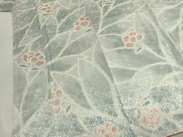 平和屋着物●上質な小紋 総絞り 草花文 暈し染め 正絹 逸品 AABM4102fy