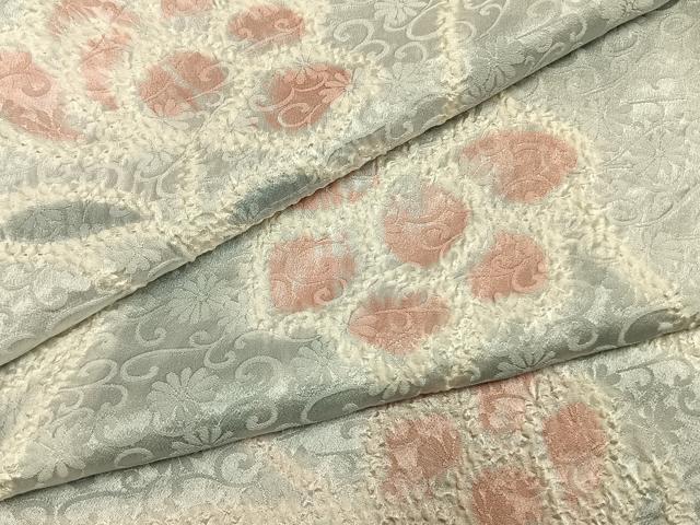 平和屋着物●上質な小紋 総絞り 草花文 暈し染め 正絹 逸品 AABM4102fy