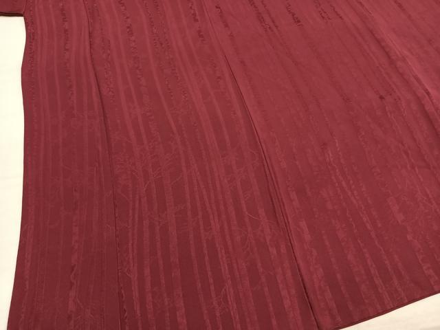 平和屋着物●上質な色無地 樹林地紋 葡萄茶色 正絹 逸品 AABM4103fy