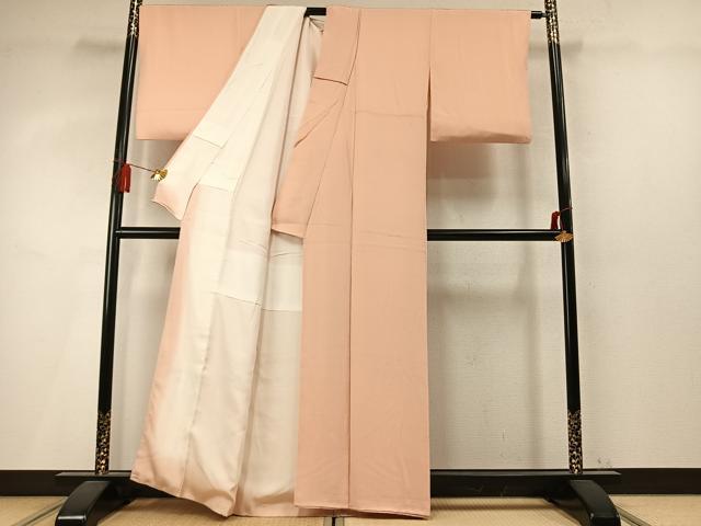 平和屋着物●上質な色無地 作家物 洗柿色 正絹 逸品 AABM4106fy