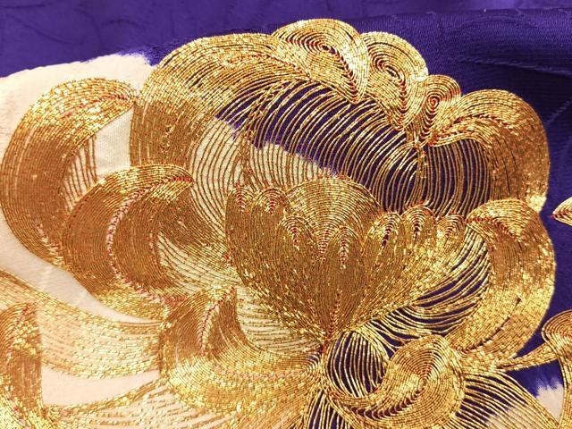 平和屋着物●豪華振袖 駒刺繍 乱菊 雲取り文 金銀彩 正絹 逸品 AABM4112fy